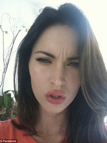 Megan Fox Frowns to show no use of Botox