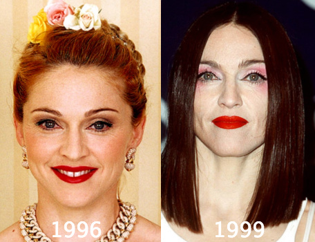 Madonna with a white faced look