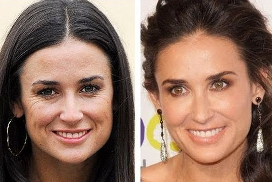 Demi Moore Difference then and now