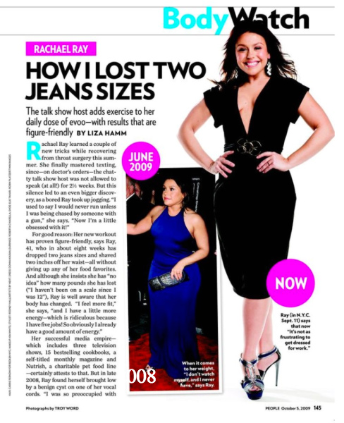 Rachael Ray 2009 lost weight magazine