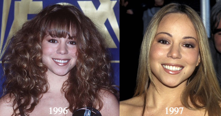Mariah Carey plastic surgery 1996 1997.